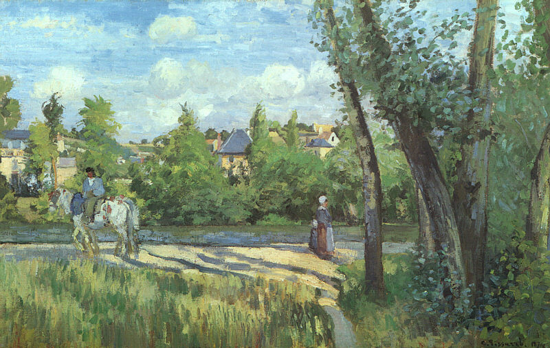 Sunlight on the Road Pontoise - Camille Pissarro Paintings